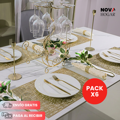 RoyalLattice™ Pack X6 Individuales de Lujo Artístico