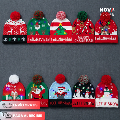 2x1 GlowBeanie™ Gorro Navideño Con Luces Brillantes