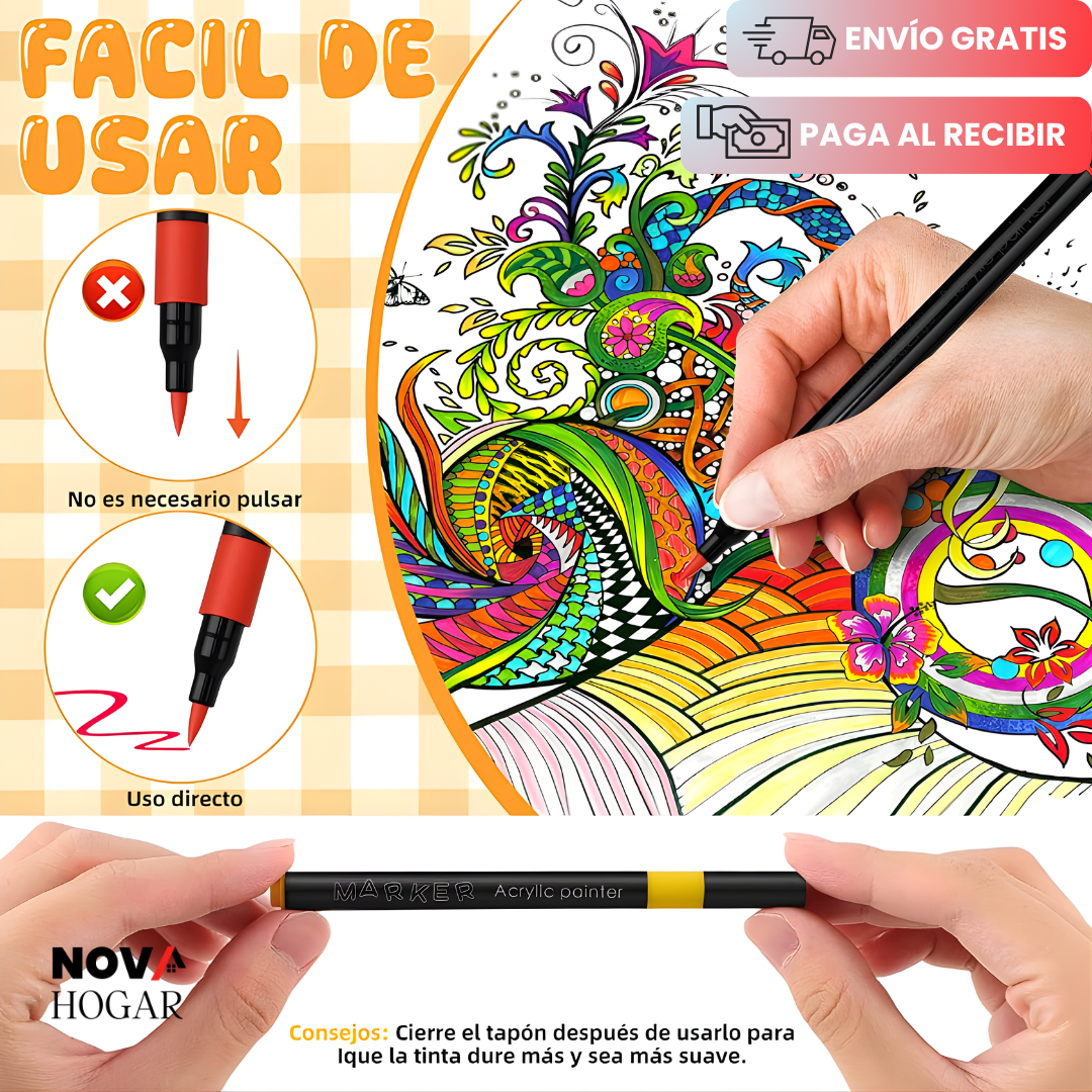 ArtCore™ Set de 60 Marcadores Acrílicos Versátiles