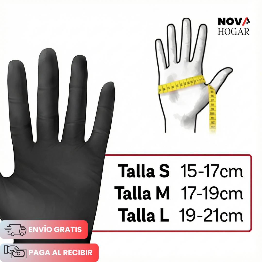 ArmorFlex™ Set x50 Guantes de Nitrilo Negro Ultra Resistentes