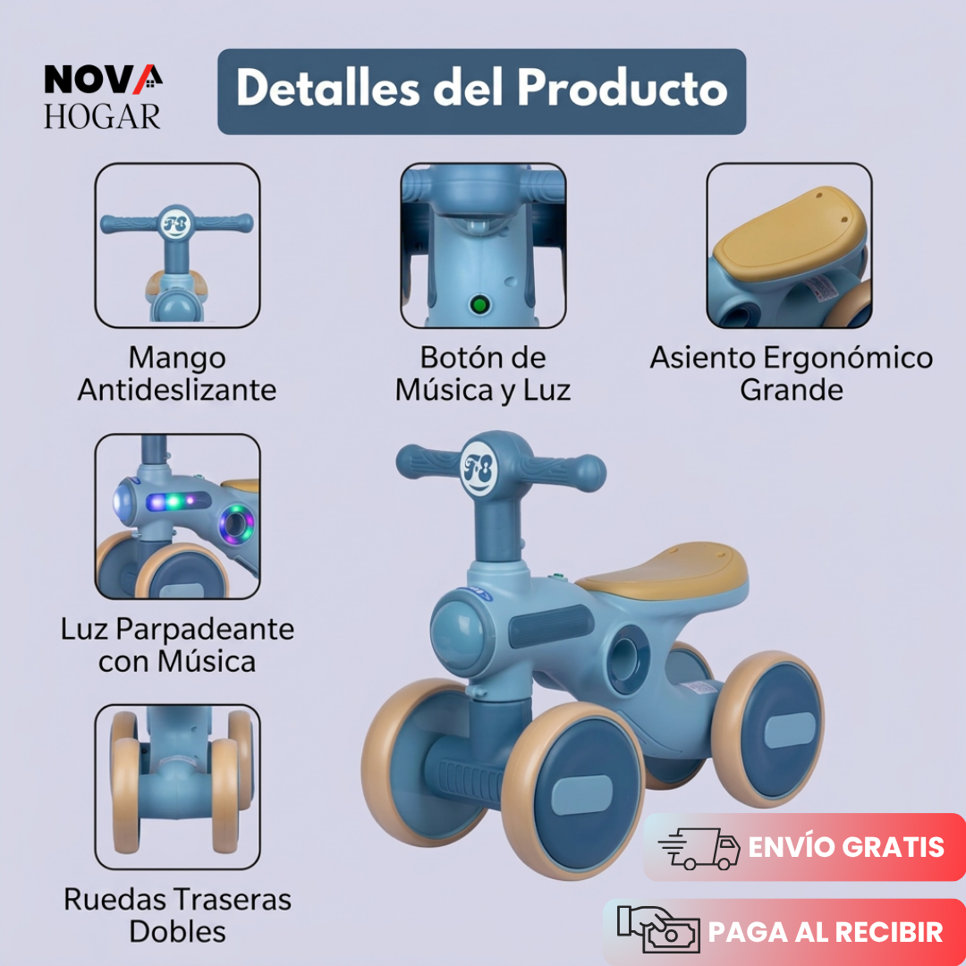 GlowRide™ Bicicleta de Equilibrio Musical Con Luces