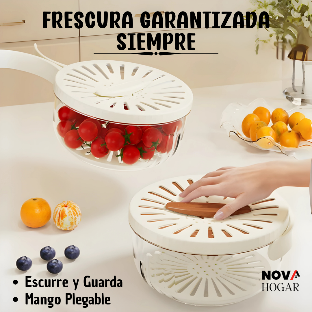 QuickDrain™ Envase con Escurridor 2 en 1