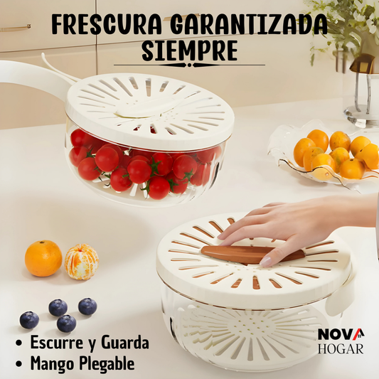 QuickDrain™ Envase con Escurridor 2 en 1