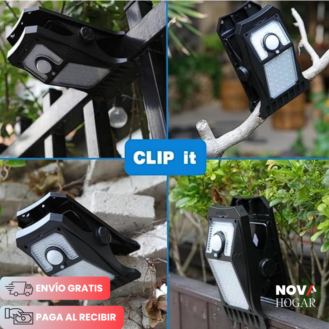 2X1 ClipBeam™ Potente Lámpara Solar de Clip con Sensor Movimiento