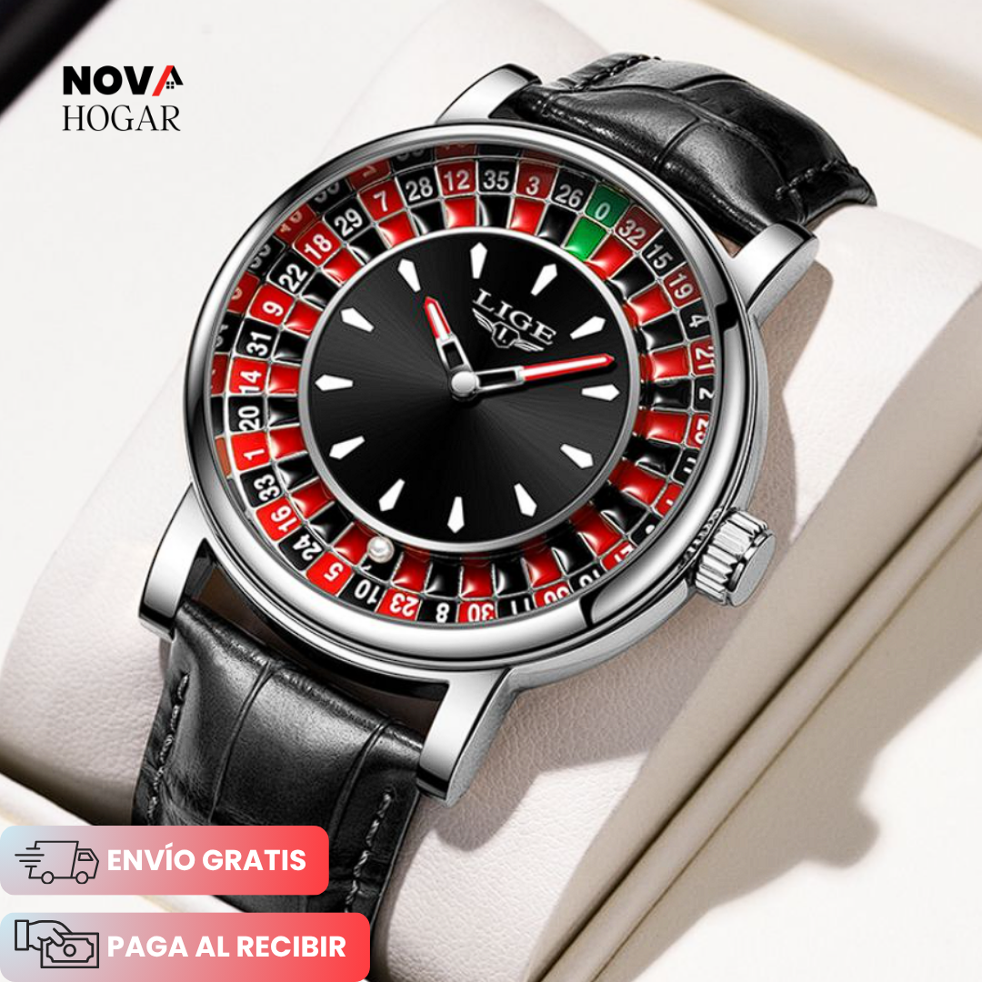 RoyalBet™ Reloj Elegante con Estilo de Ruleta