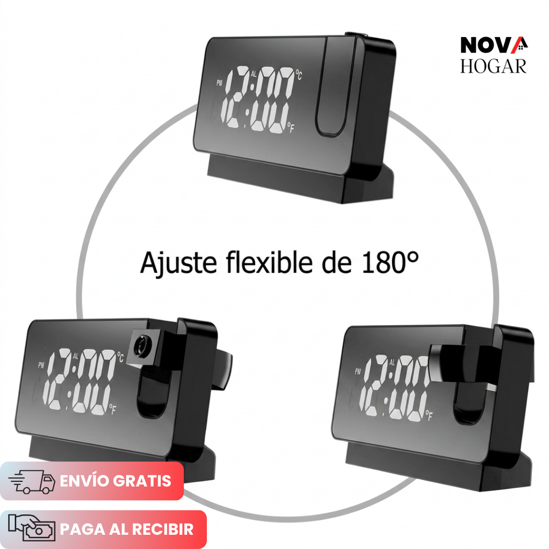 ClearTime™ Reloj Proyector Con Pantalla LED Grande