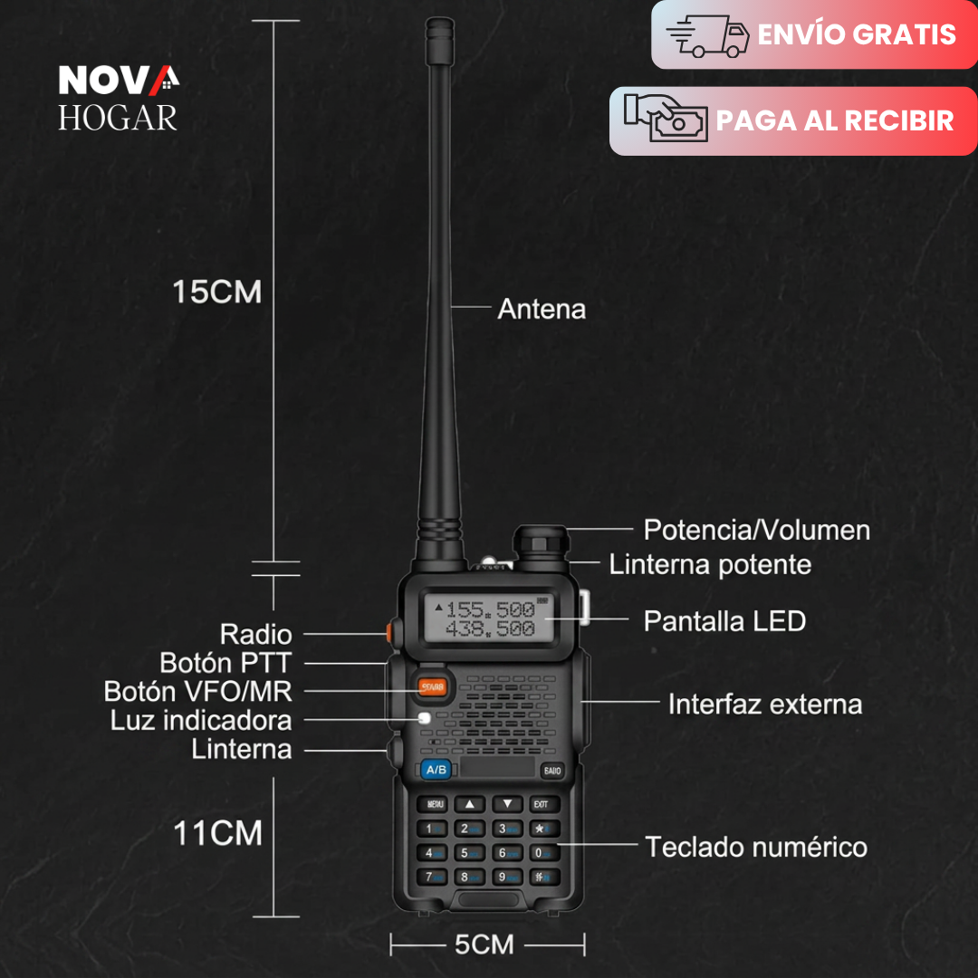BaoFeng UV-5R™ Radio Bidireccional De Largo Alcance
