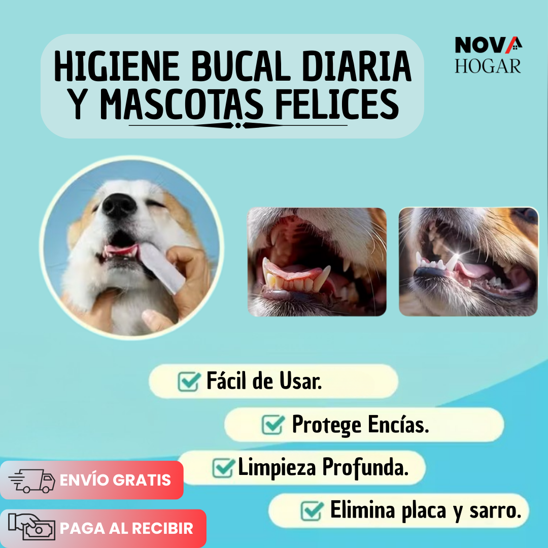 FreshBite™ Pack x50 Toallitas de Limpieza Dentales para Mascotas