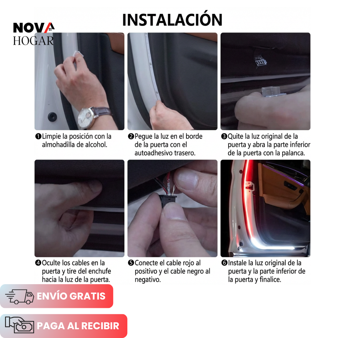 AuraGlow™ Tira LED Ambiental para Vehículos