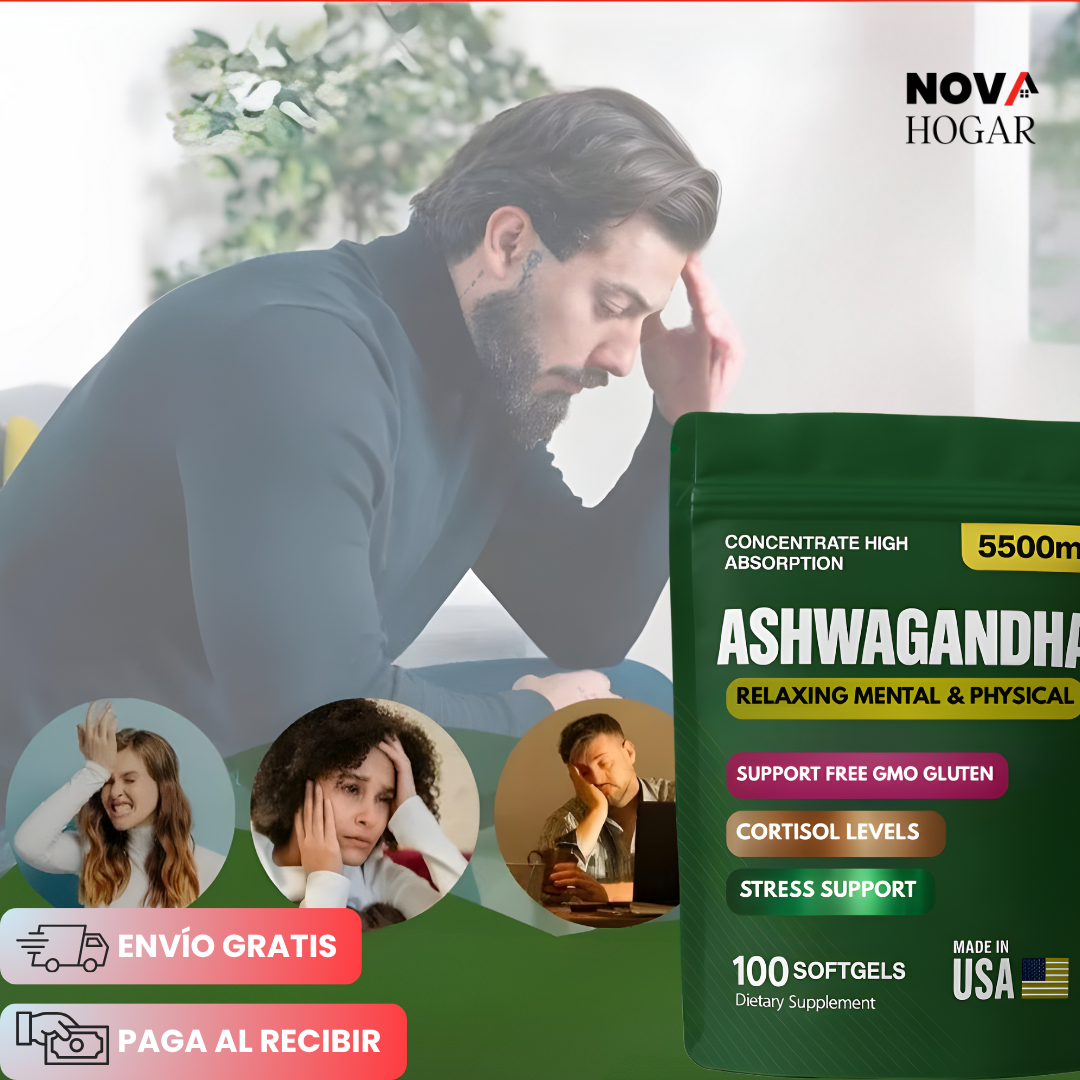 X100 Capsulas Ashwagandha™ 5500mg Suplemento Natural Relajante