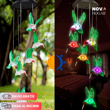 HumiLumi™ Campanilla con Luz Solar de Colibríes