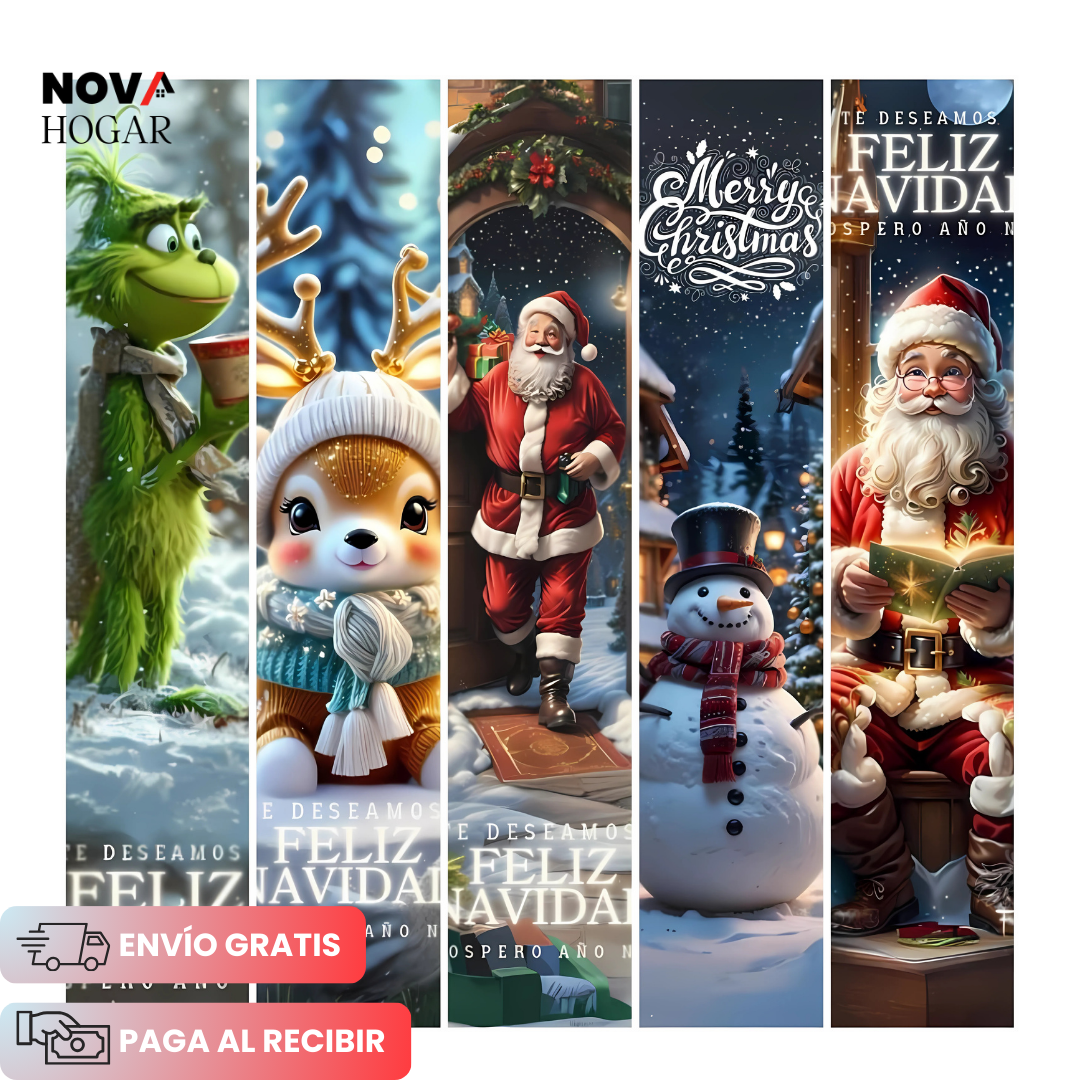 2x1 XmasCover™ Funda de Decoración Navideña para Puerta