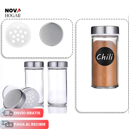 SpiceHub™ Organizador Premium de Especias + 16 Frascos