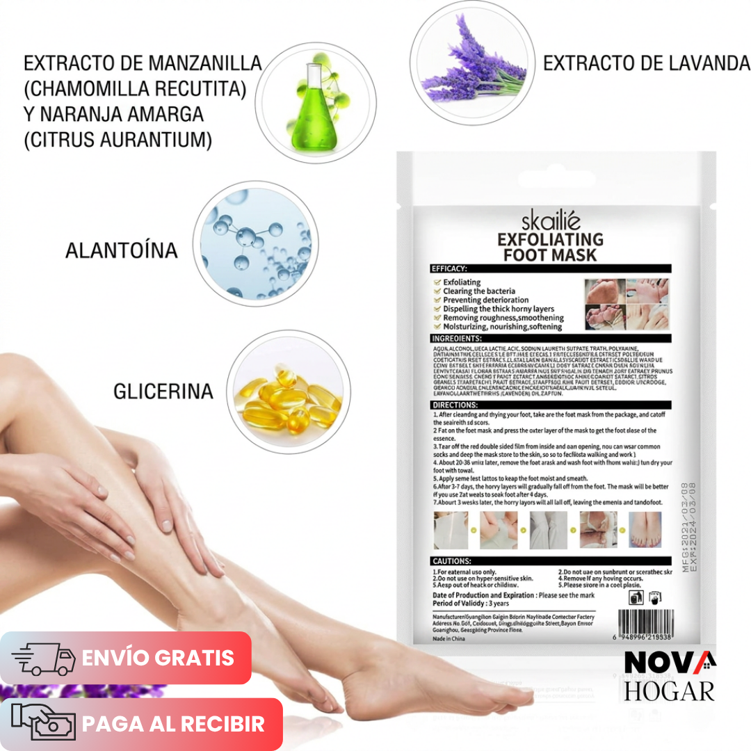 2x1 NaturePeel™ Mascarilla Exfoliante De Pies