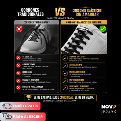 SnapGo™ Cordones Elásticos Sin Amarrar