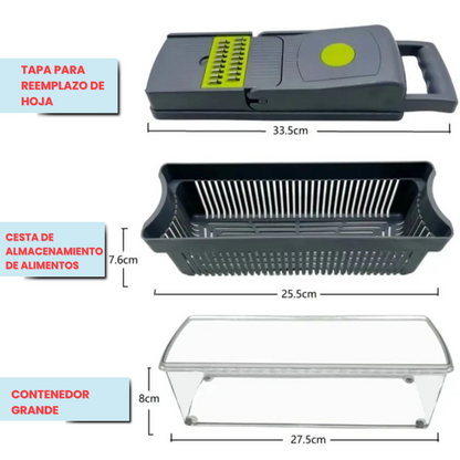 HomeChef’s Cutter™ Rallador y Cortador de Cocina 12 en 1