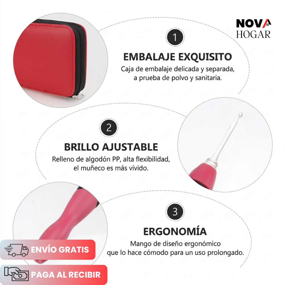 GlowStitch™ Kit Ganchillo con Luz Led Ergonómico