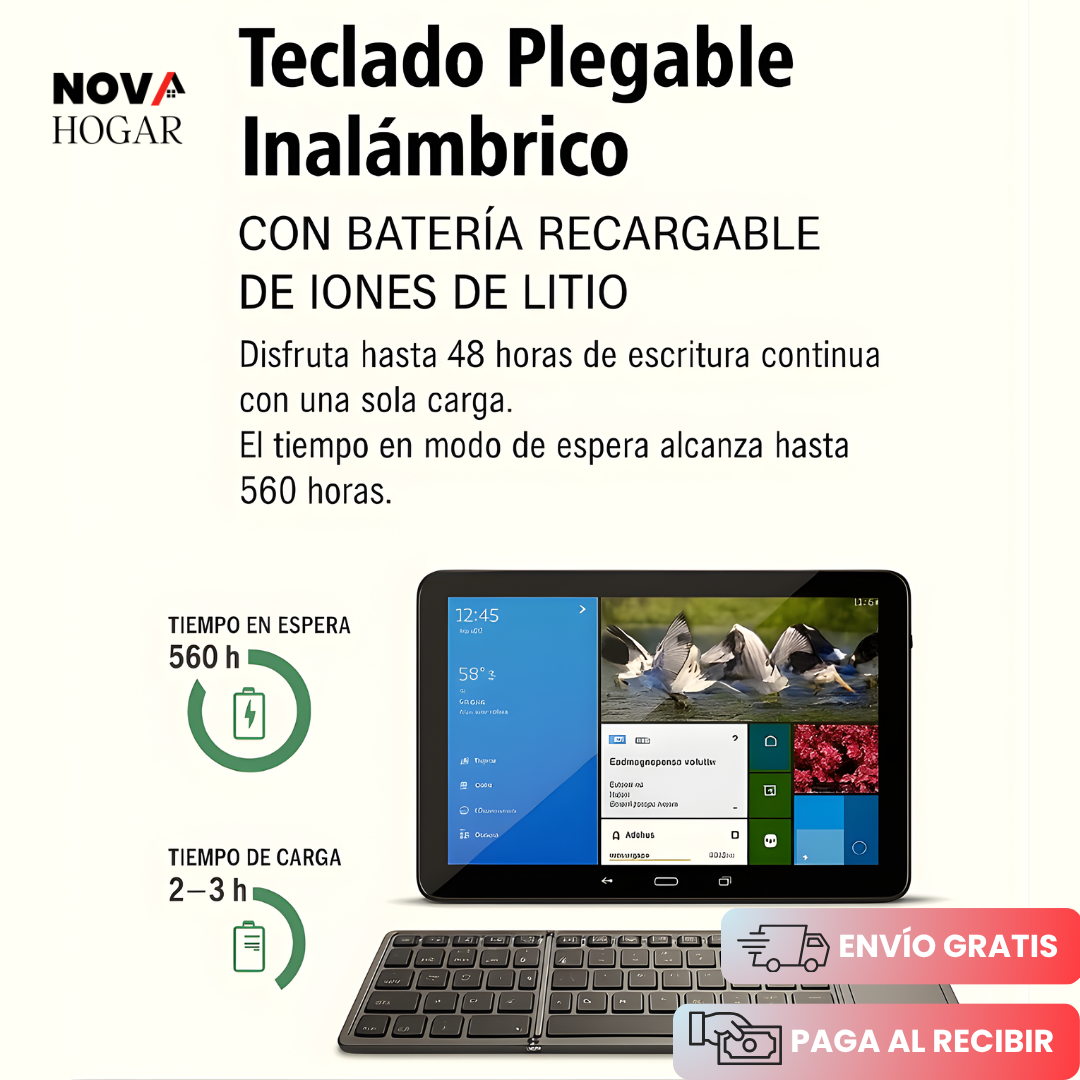 FlexType™ Teclado Plegable e Inalámbrico con Panel Táctil