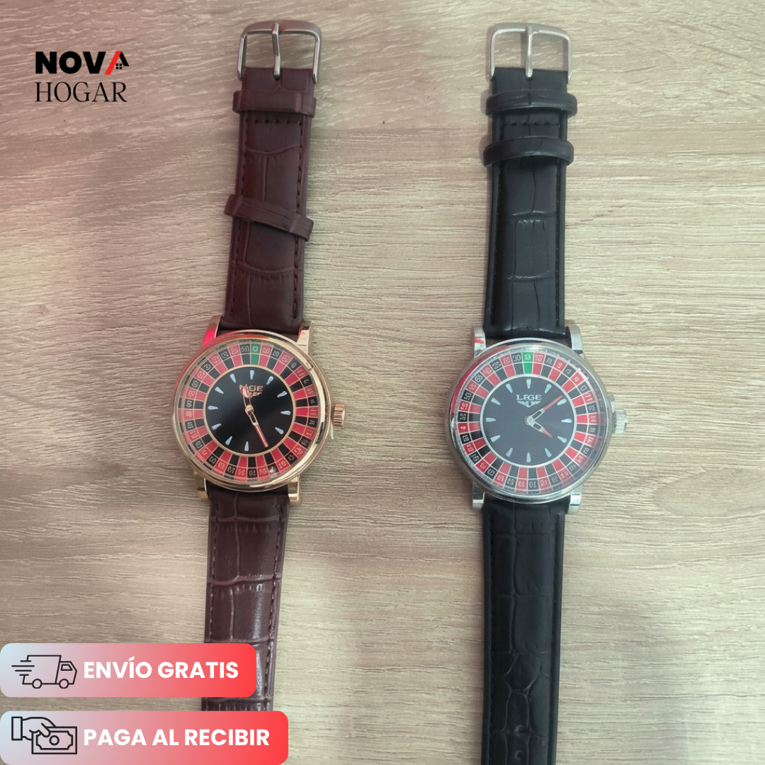 RoyalBet™ Reloj Elegante con Estilo de Ruleta