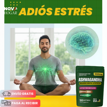 X100 Capsulas Ashwagandha™ 5500mg Suplemento Natural Relajante