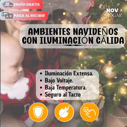 SparkJoy™ Cadeneta de 100 Metros de Luces Navideñas