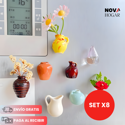 PetitVase™ Set x8 Hermosos Mini Floreros Magnético
