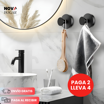 4x2 GripLock™ Gancho de Succión Metálico para Baño