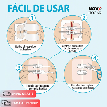 MedZip™ Pack x8 Parche de Sutura Adhesiva para Heridas