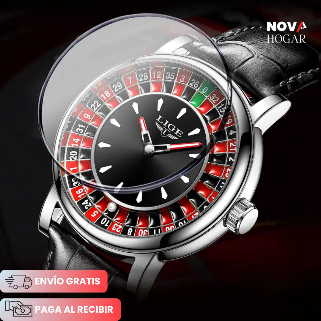 RoyalBet™ Reloj Elegante con Estilo de Ruleta