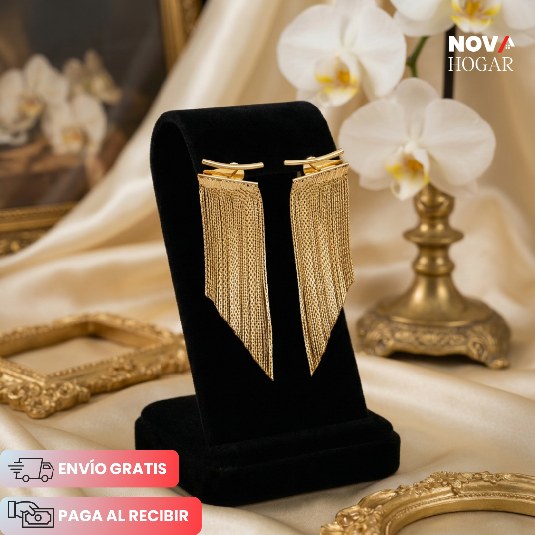 Aurelle™ Pendientes Elegantes con Flecos Dorados