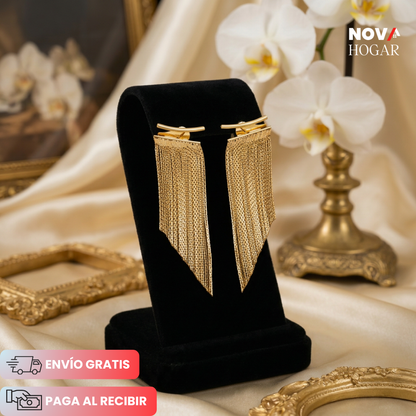 Aurelle™ Pendientes Elegantes con Flecos Dorados