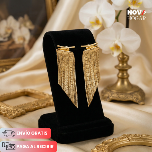 Aurelle™ Pendientes Elegantes con Flecos Dorados
