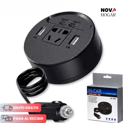 VoltDrive™ Cargador e Inversor De Corriente 220V para Auto