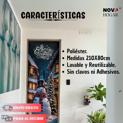 2x1 XmasCover™ Funda de Decoración Navideña para Puerta