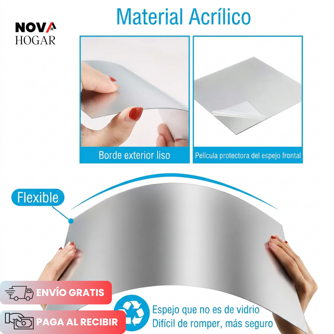 MirrorFlex™ Espejo Acrílico Adhesivo 120x40 cm
