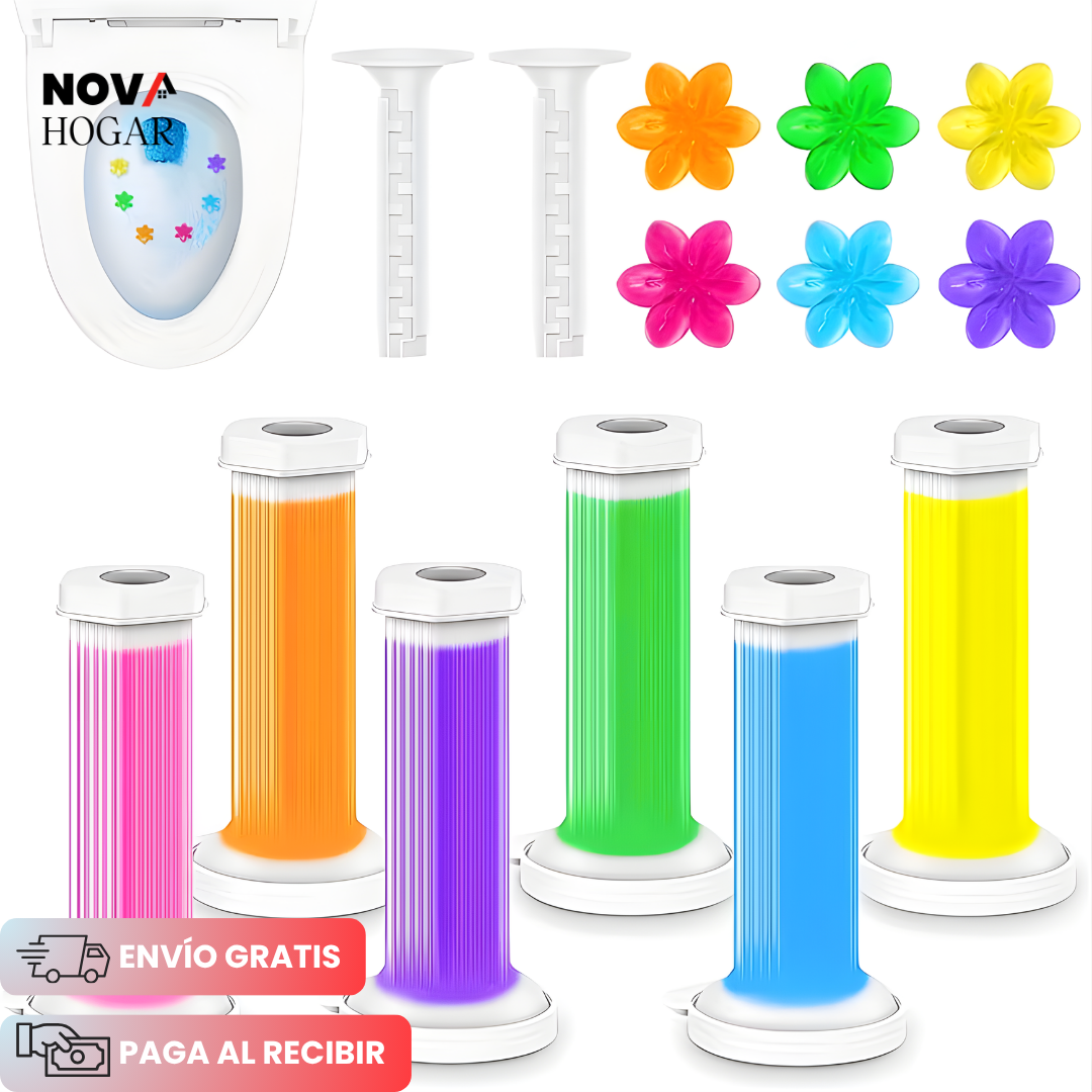 FreshBloom™ Pack x6 Sellos De Gel Floral Limpiador De Inodoros