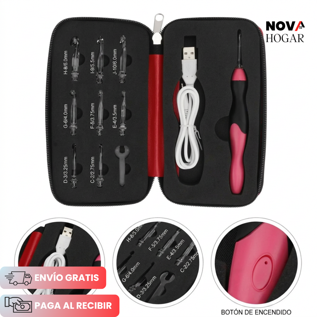 GlowStitch™ Kit Ganchillo con Luz Led Ergonómico