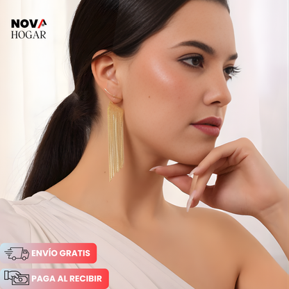 Aurelle™ Pendientes Elegantes con Flecos Dorados