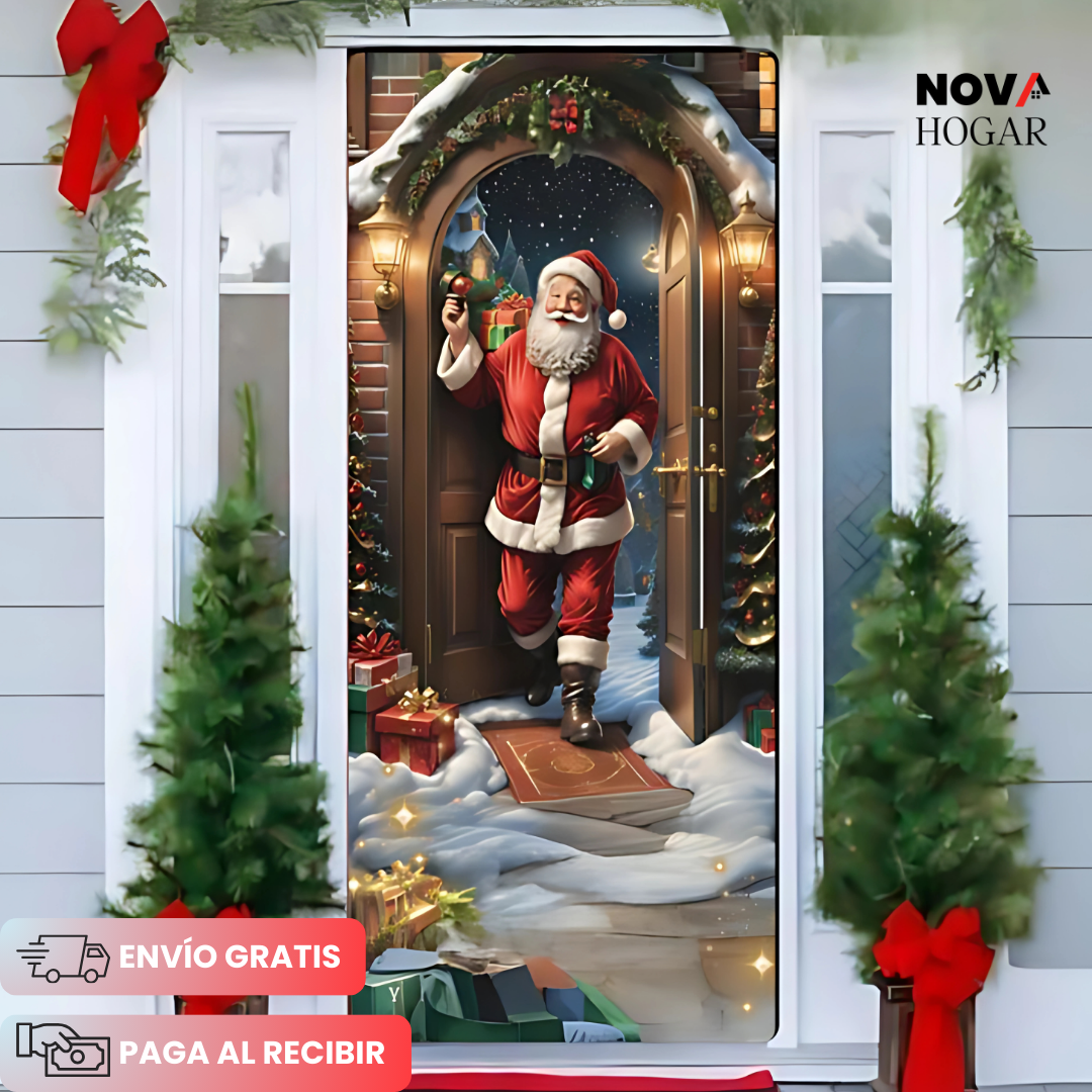 2x1 XmasCover™ Funda de Decoración Navideña para Puerta