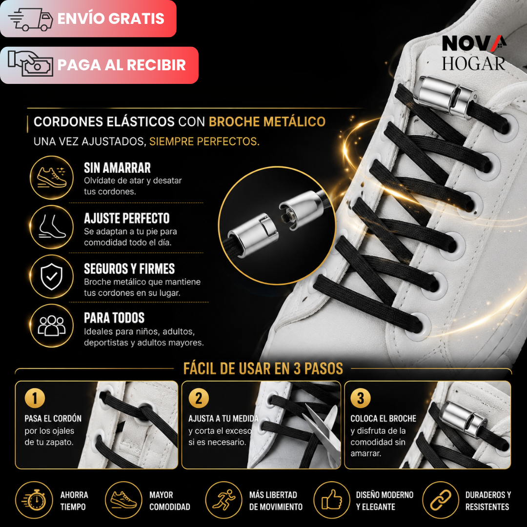 SnapGo™ Cordones Elásticos Sin Amarrar