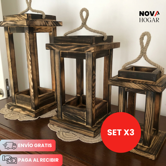 RusticGlow™ Set de Faroles Artesanales Rústicos
