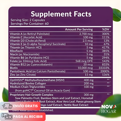 HairGrowth™ Vitaminas Para Crecimiento Capilar
