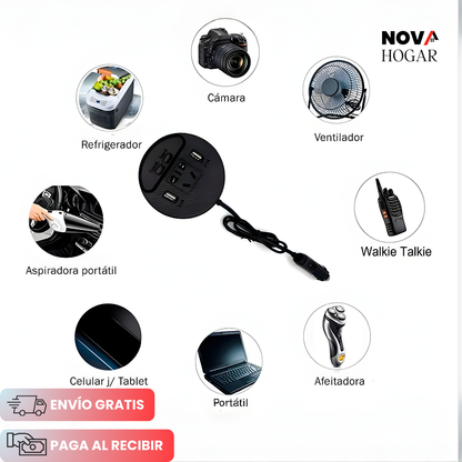 VoltDrive™ Cargador e Inversor De Corriente 220V para Auto