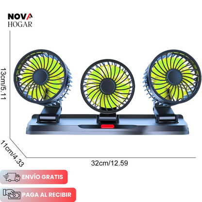 BreezeRide™ Ventilador Triple para Vehiculos