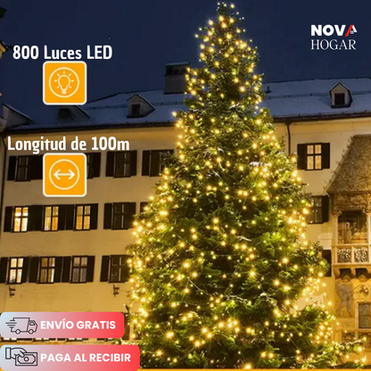 SparkJoy™ Cadeneta de 100 Metros de Luces Navideñas