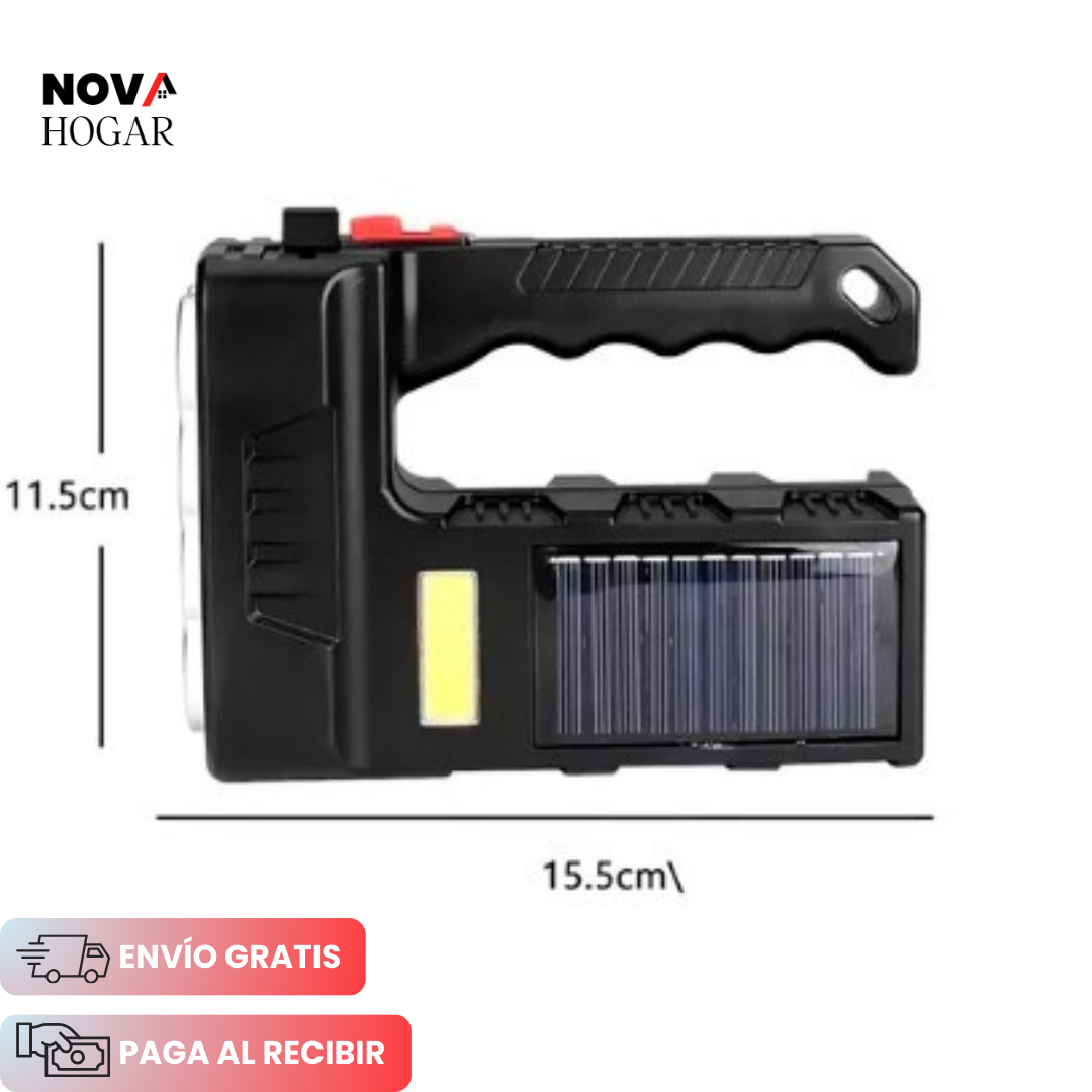 SolaLux™ Linterna Multifunción con Carga Solar y USB
