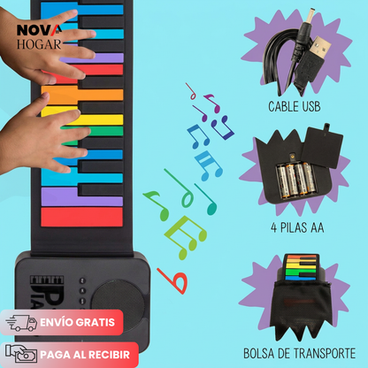 RollNPlay™ Teclado Musical Enrollable para Niños