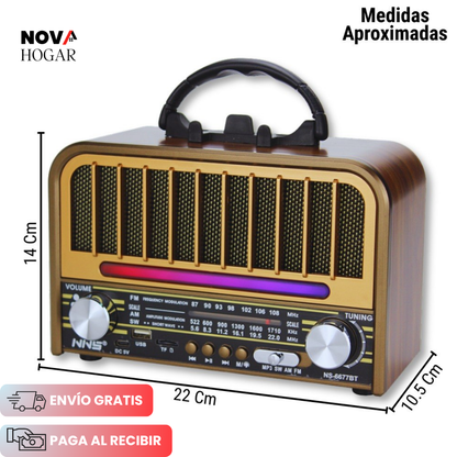 GoldenAge™ Radio Parlante Vintage Con Bluetooth