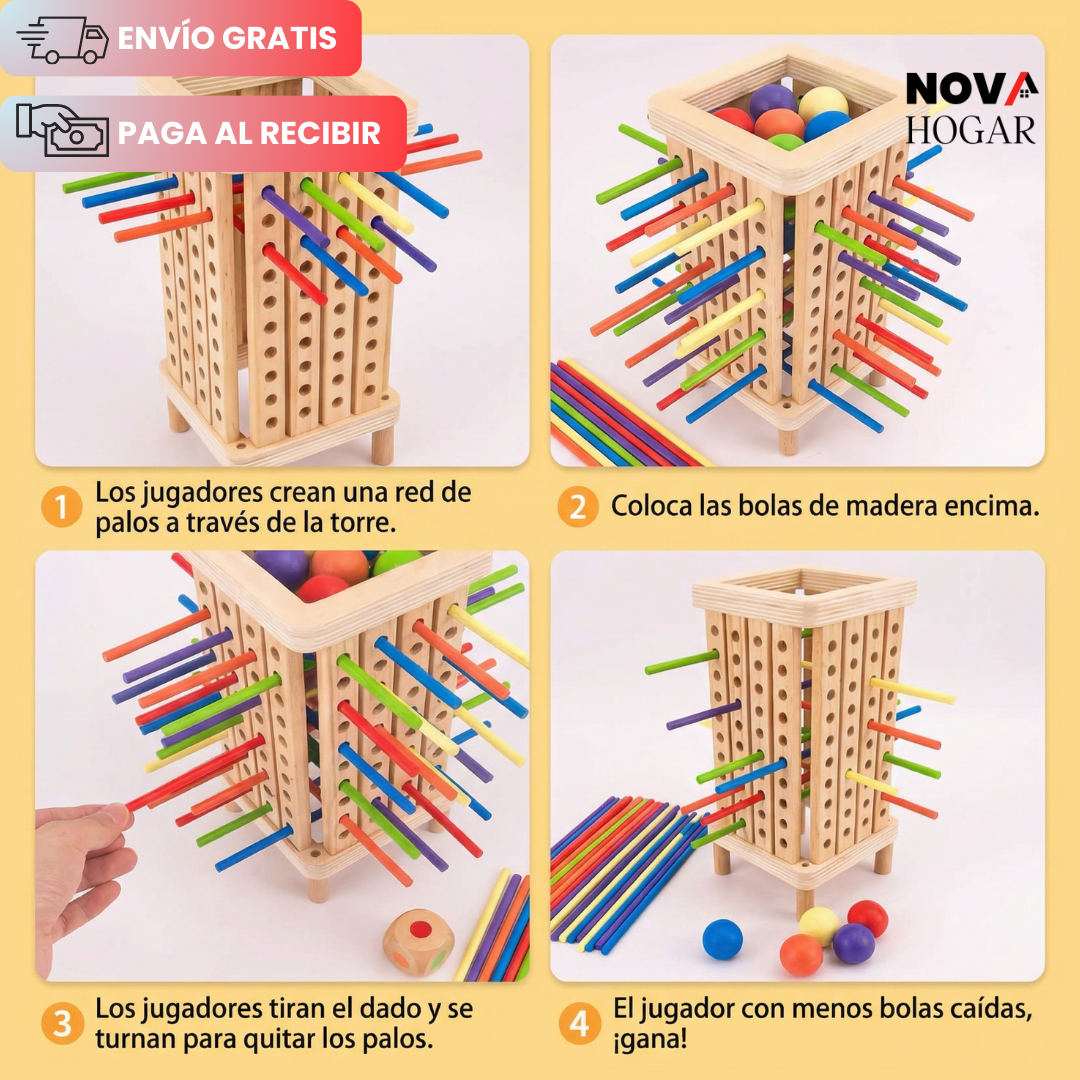 TumbleTower™ Juego de Madera Educativo para Niños