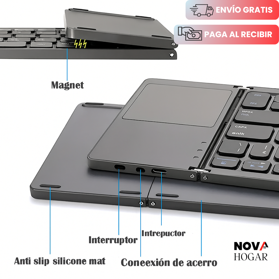 FlexType™ Teclado Plegable e Inalámbrico con Panel Táctil